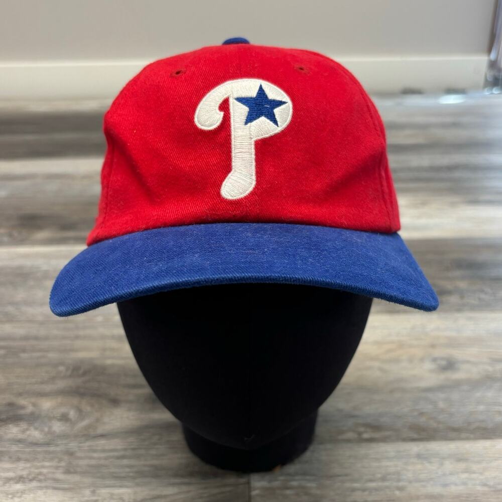 Vintage MLB Philadelphia Phillies Red Blue OS American Needle Baseball Hat Cap